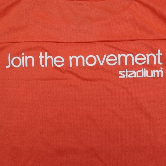 Adidas Shirt Womens M Orange Short Sleeve Crew Neck Logo Pullover Running Top - Picture 16 of 16